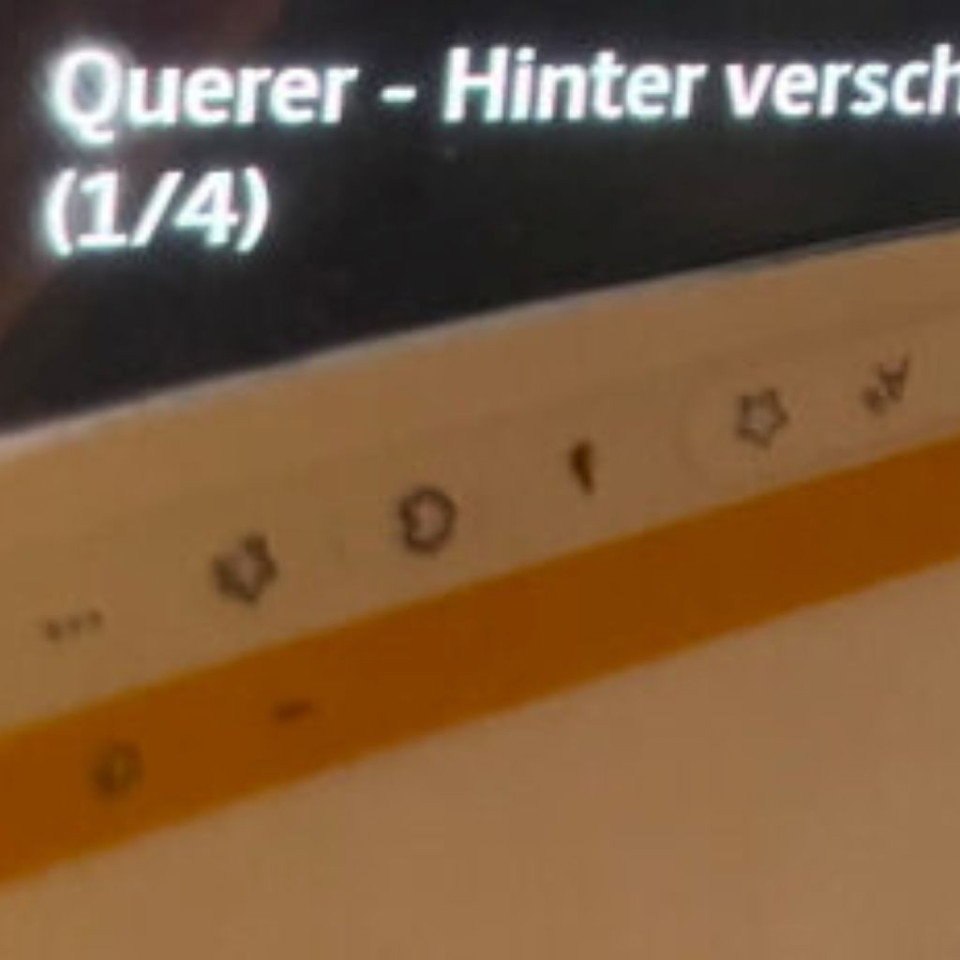 image of a computer monitor with browser open.  German text, Querer- Henter verschlosseenen Turen on th escreen.