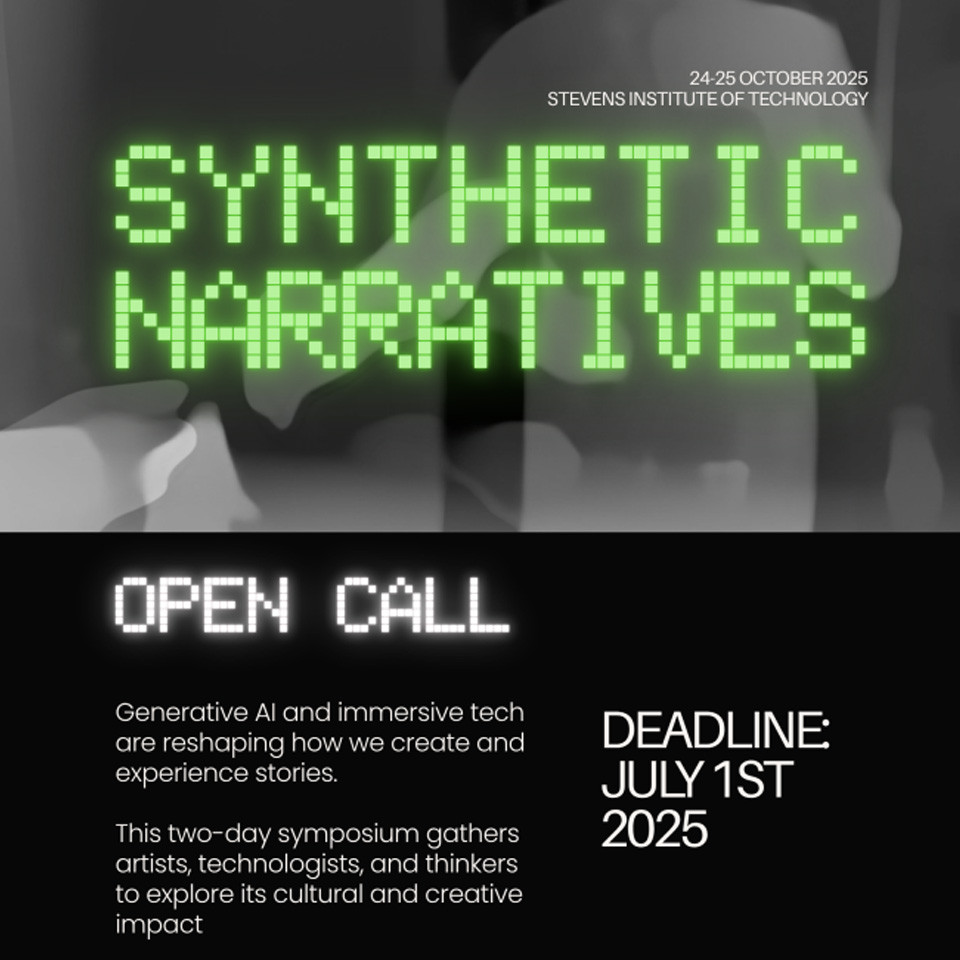 A gray image of computer generated text with a title of the event.